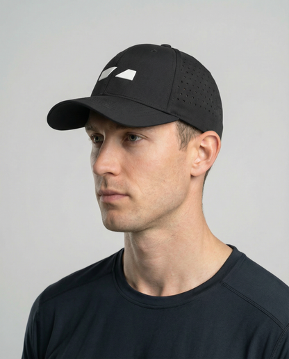 lightweight breathable mesh running hat for marathon training, sun, moisture wicking, internal pocket, NYC running brand