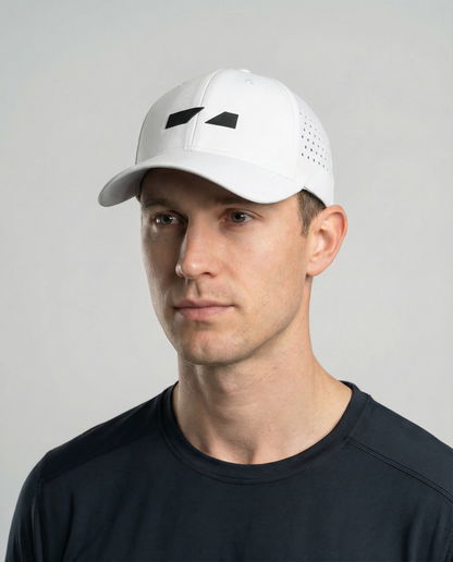 lightweight breathable mesh running hat for marathon training, sun, moisture wicking, internal pocket, NYC running brand