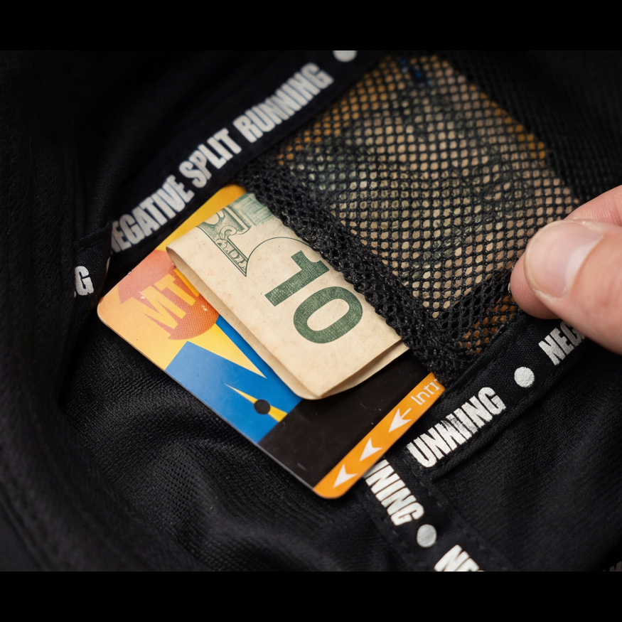 running hat with pocket
