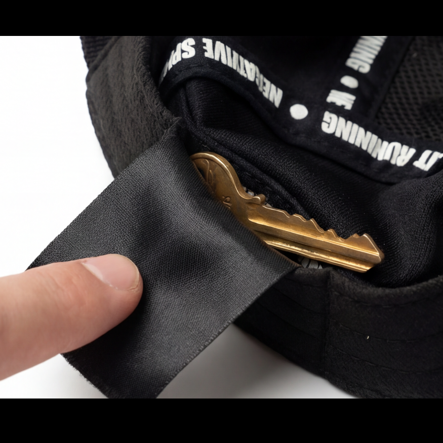 running hat with pocket